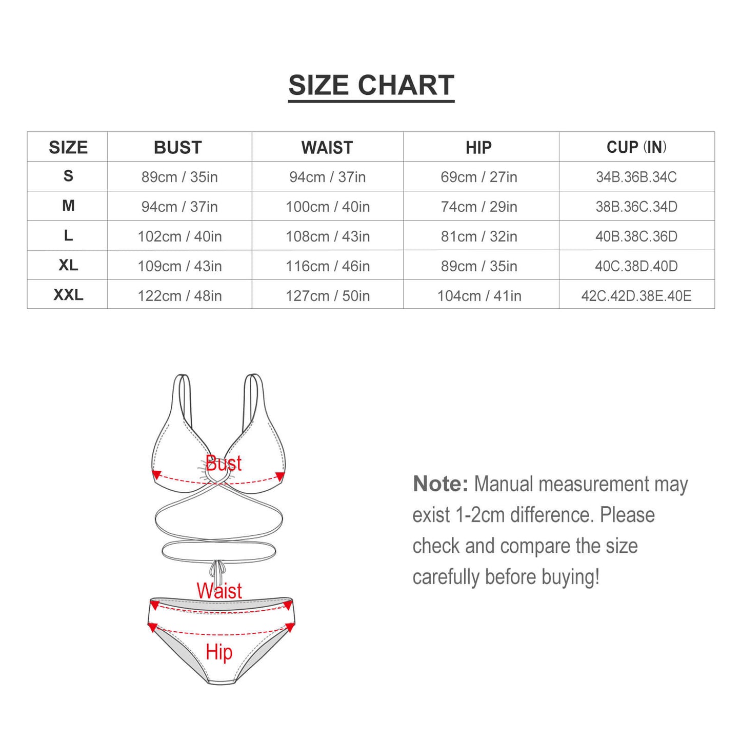 Sexy Ladies Two Piece Bikini Swimsuit