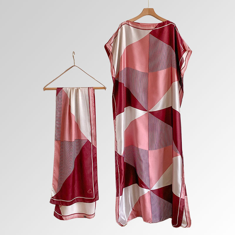 Beach vacation simulation silk scarf cover up brocade sun protection clothing women's shawl