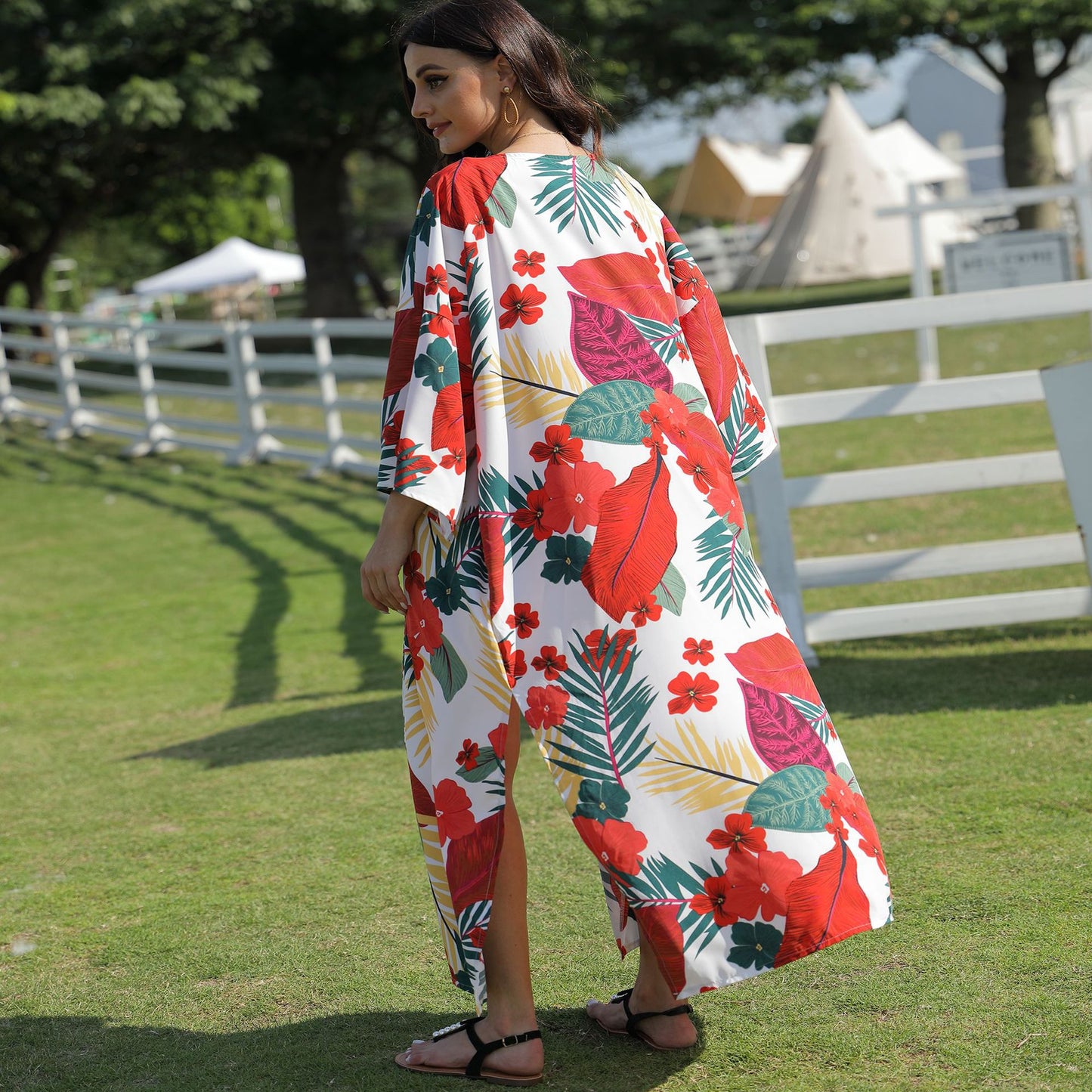 Quick-Drying Printed Kimono Cardigan Bikini Outer Cover Beach Sun Protection Clothing Women