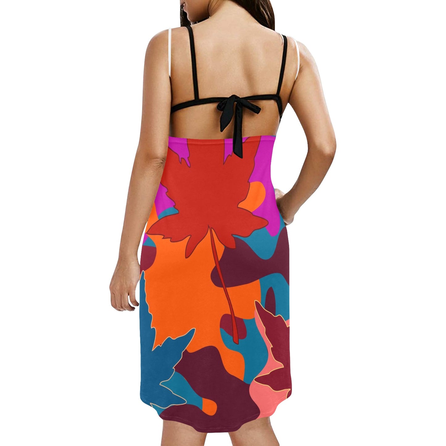 Spaghetti Strap Backless Beach Dress (D65)