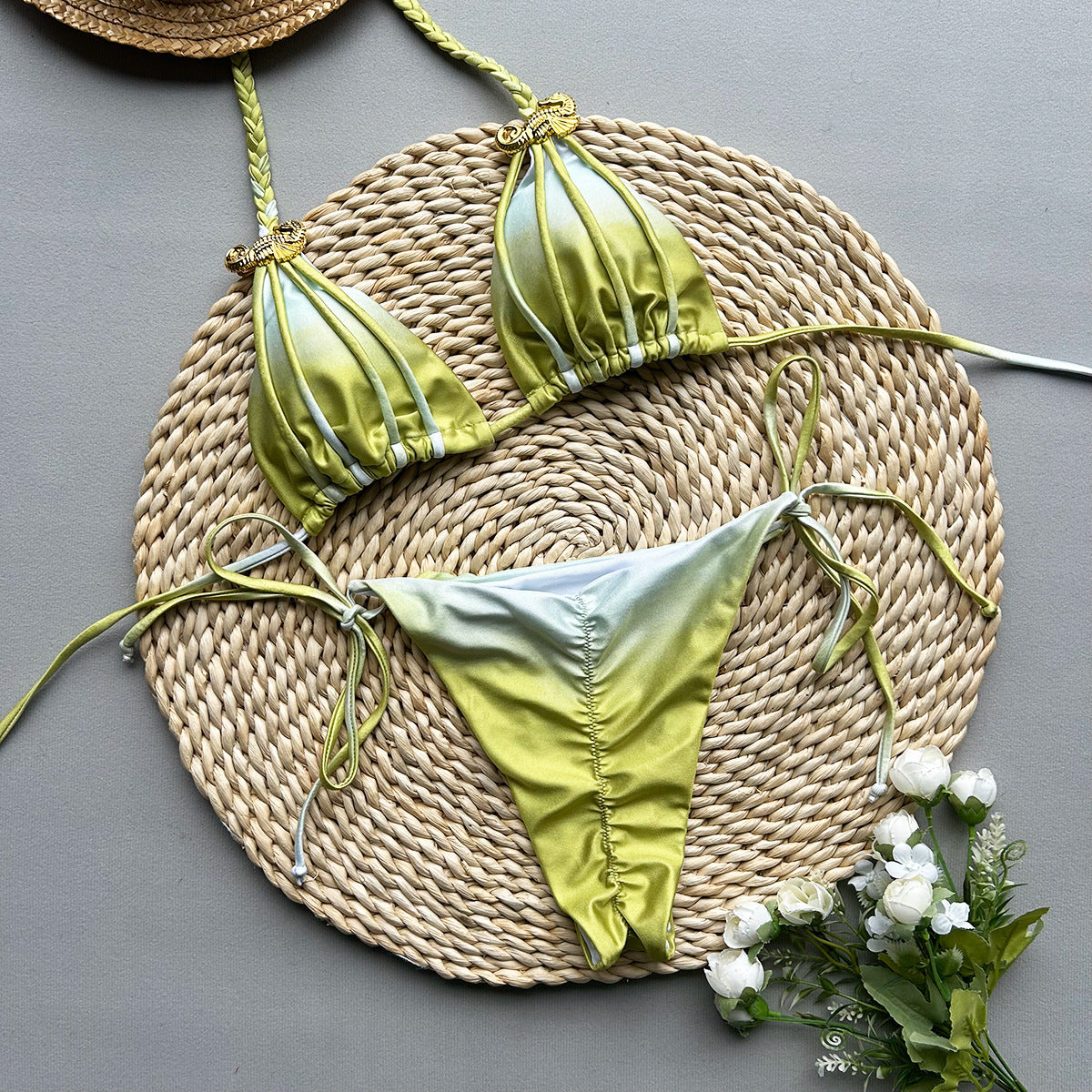 Bikini with Tie-Dye Design for Women's Swimsuit