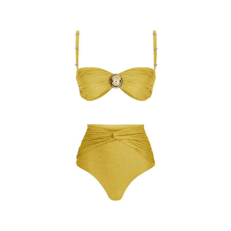 Split swimsuit women's high waisted bikini beach vacation bikini