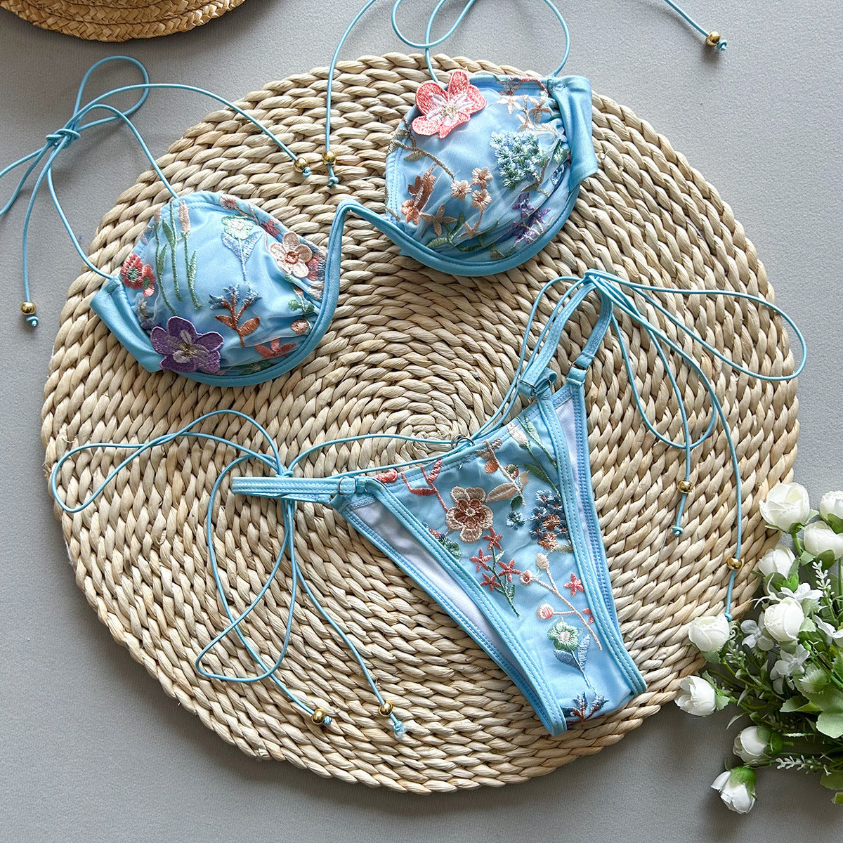 Bikini with Embroidery Two-Piece Women's Swimsuit