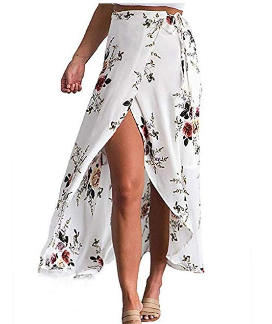 Bohemian Skirt Irregular Split Beach Skirt for Women