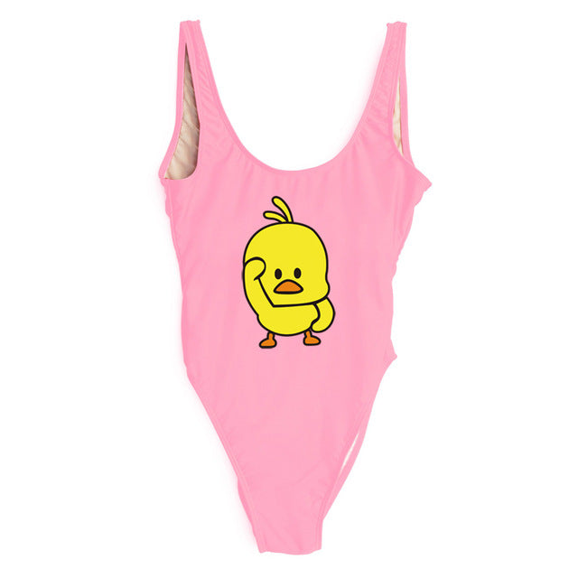 Arrival Yellow Duck Swimsuit One Piece Women Sexy Bodysuit Back Bathing Suit Monokini Beachwear Girls