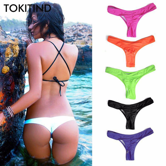 Cheeky Bottom Sexy Brazilian Mini Thong V Shape G-String Bikini Beach Underwear Swimwear Briefs Swimsuit