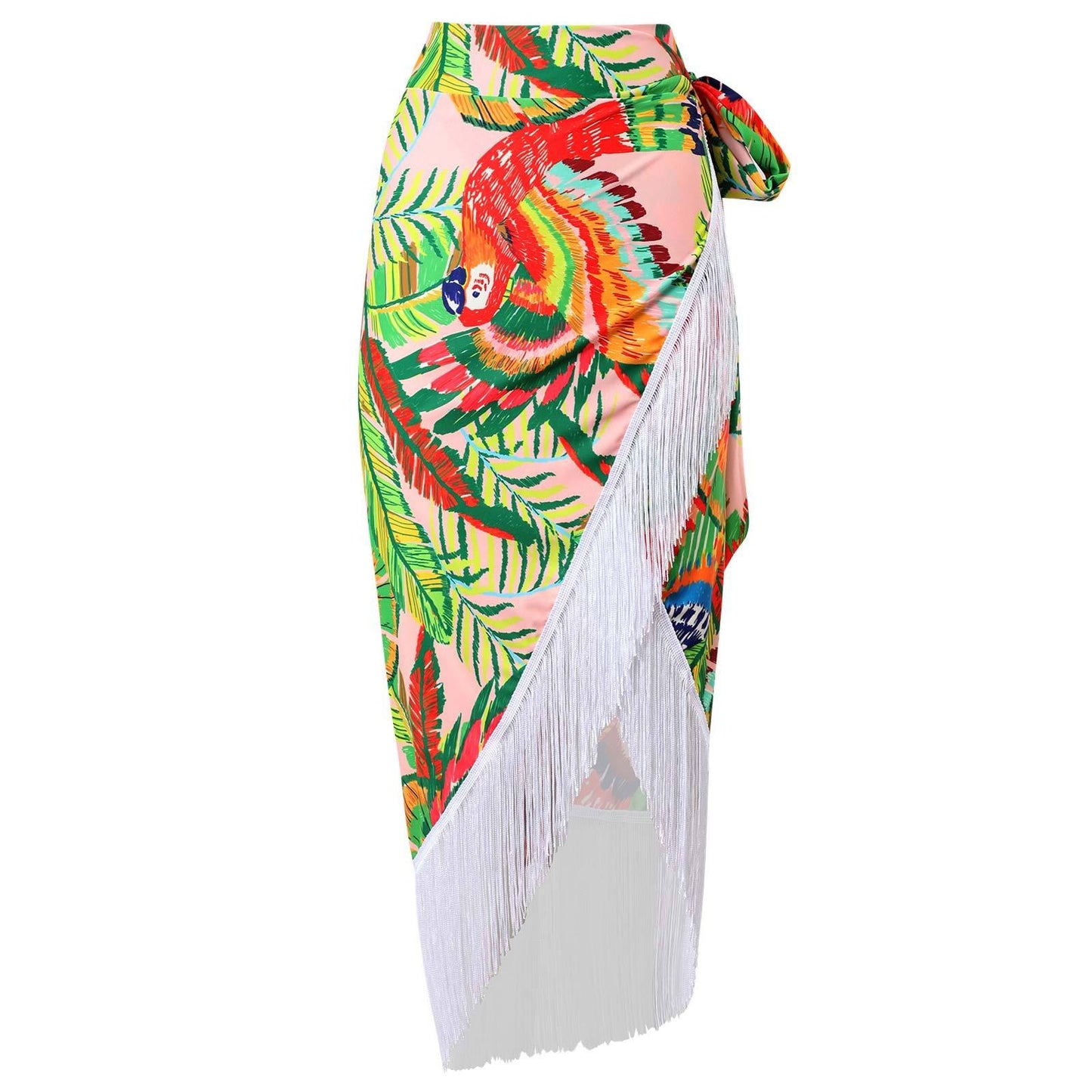New Women's Swimwear Bikini Swimsuit Sexy Summer Beach Wear Skirt One Shoulder Bikinis Set Tassel Bathing Suit Dress