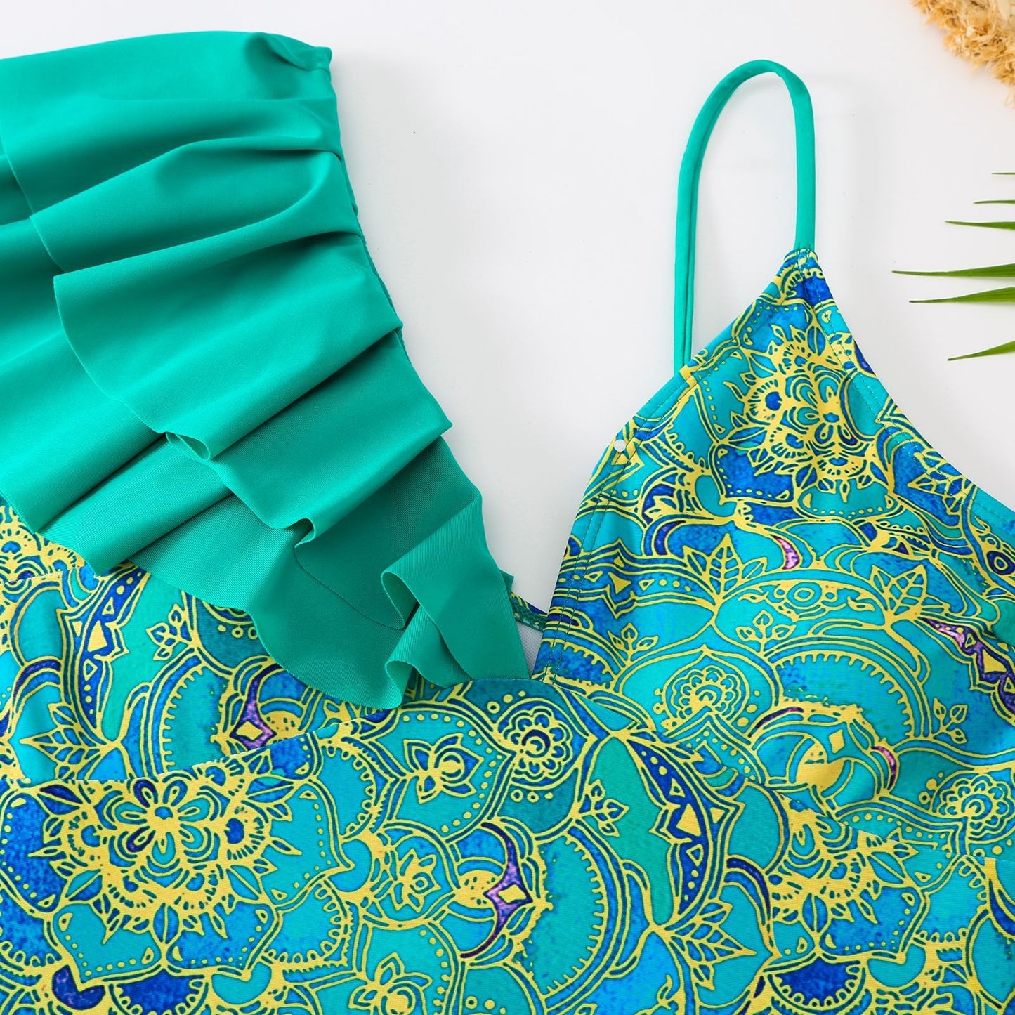 New Ruffles One-piece Swimwear Cover Up Women's Beach Vacation Suit Skirt Fashion Split Swimsuit Bikins