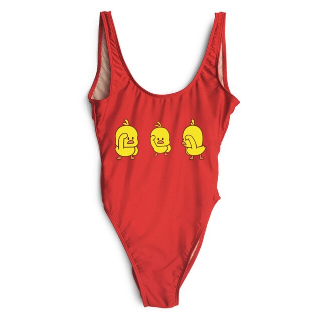 Arrival Yellow Duck Swimsuit One Piece Women Sexy Bodysuit Back Bathing Suit Monokini Beachwear Girls
