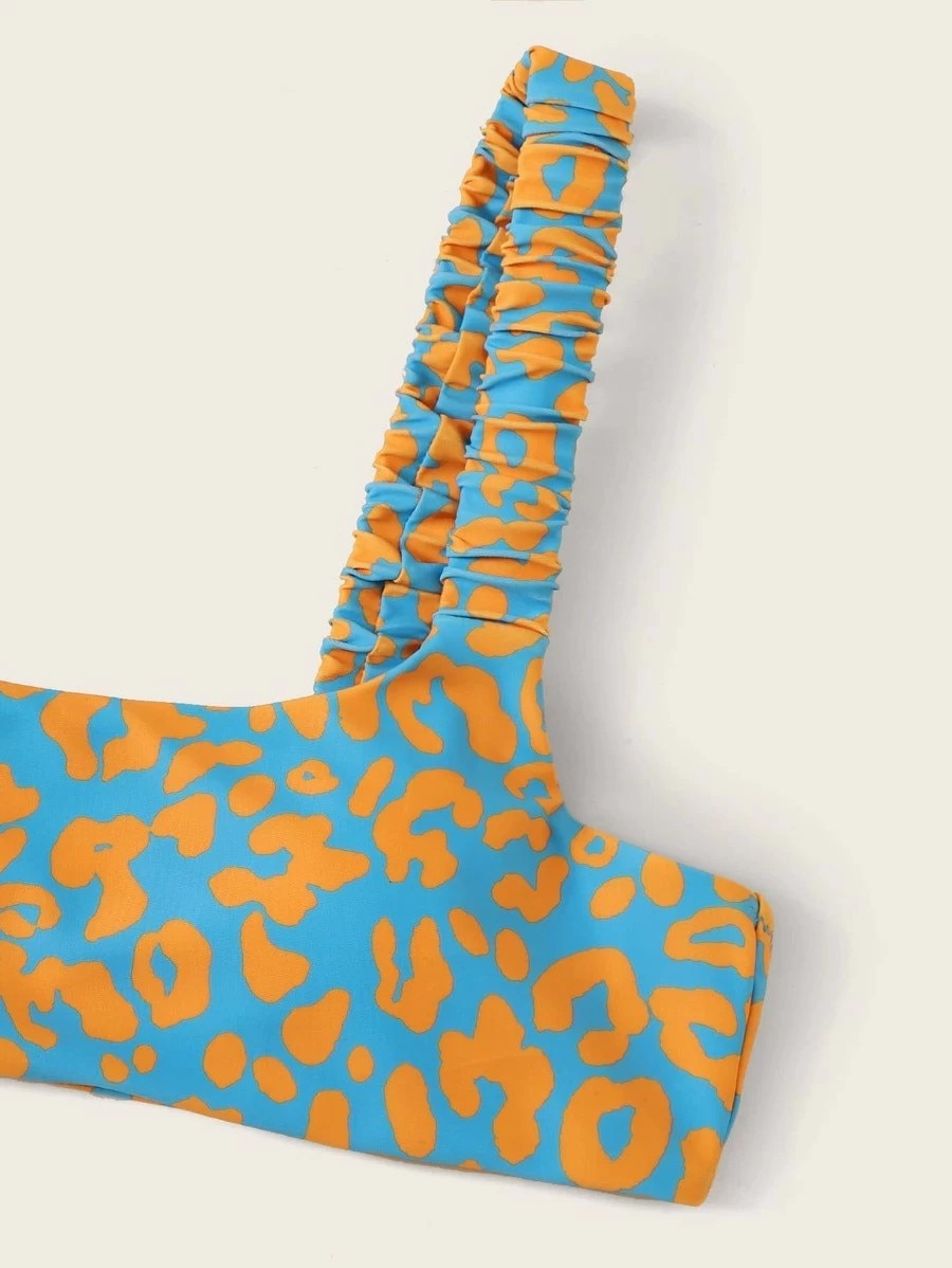 Sexy Micro Bikini Women Orange Leopard Push Up Padded Thong Swimsuit Female Cut Out Bathing Suit Swimwear Trajes De Bano