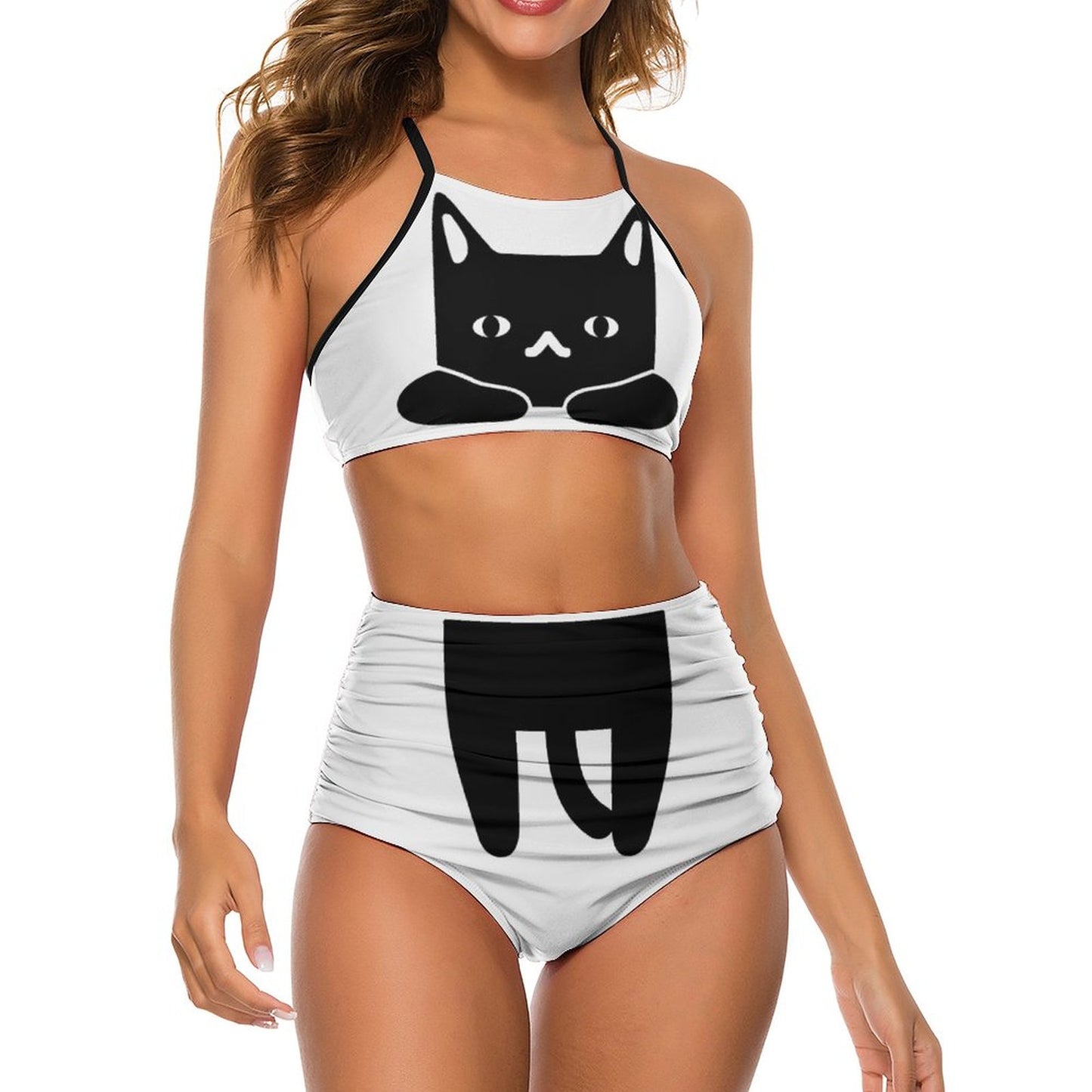 Cute Suspender Two Piece Bikini Swimsuit