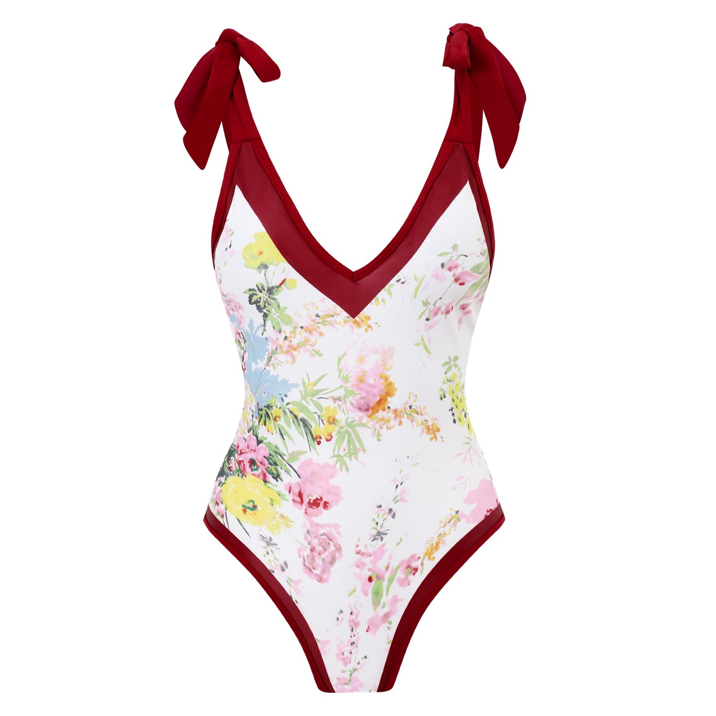 Print Deep V One Piece Swimwear Bikini Set Cover Up Sexy Bikinis Beachwear Skirt Monokini Summer Swimsuit Dress