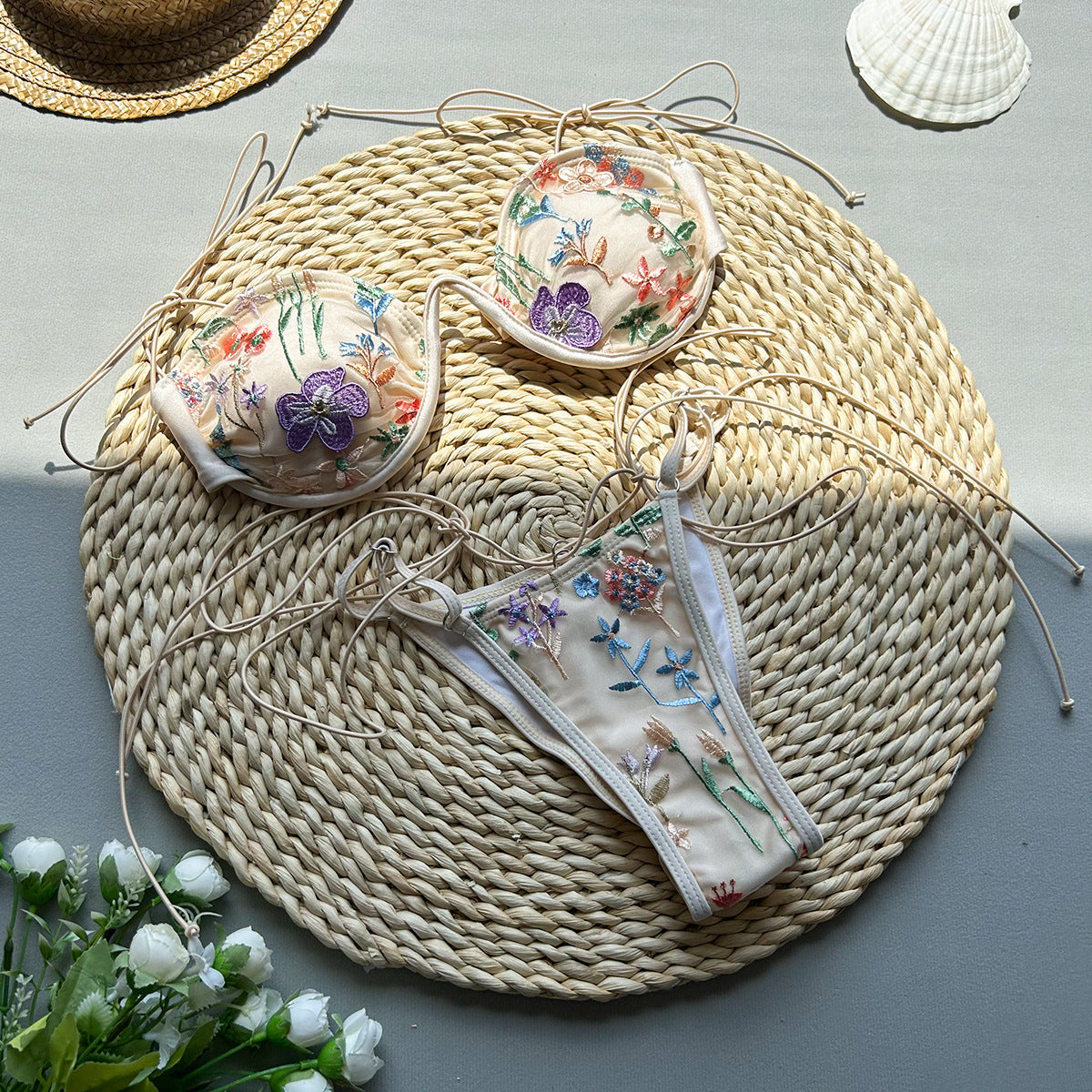 Bikini with Embroidery Two-Piece Women's Swimsuit