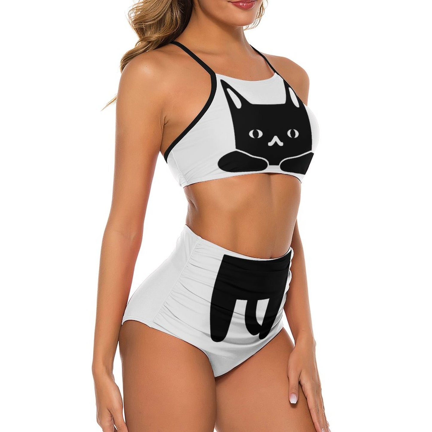 Cute Suspender Two Piece Bikini Swimsuit