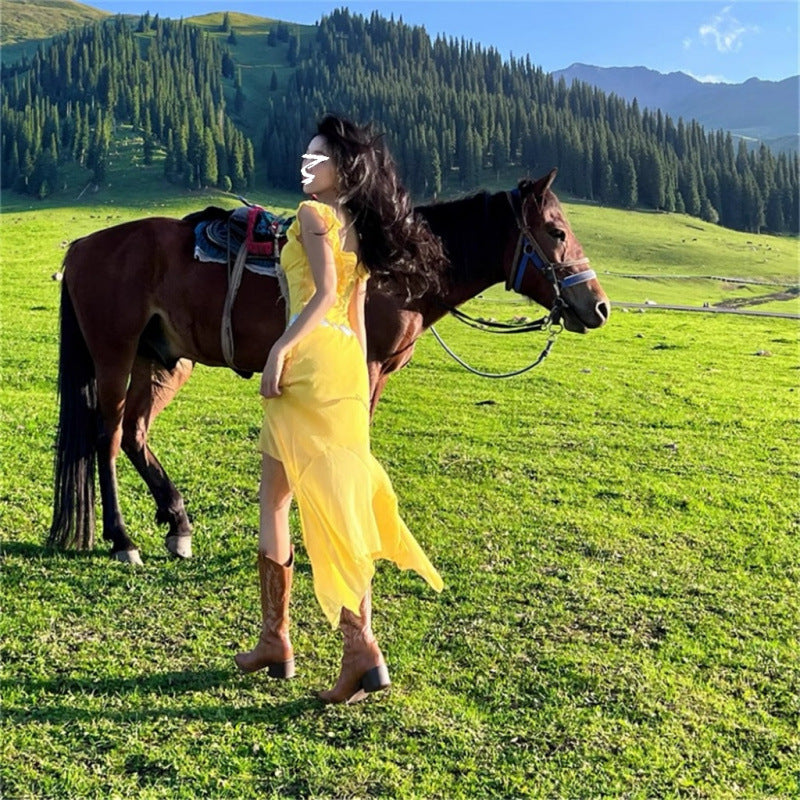 Yellow Dress for Summer Beach Photoshoot - Fashionable and Stunning