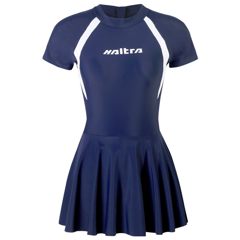 One-Piece Swimsuit Women's Summer Conservative And Slim New Skirt-Style Student Sports Swimwear