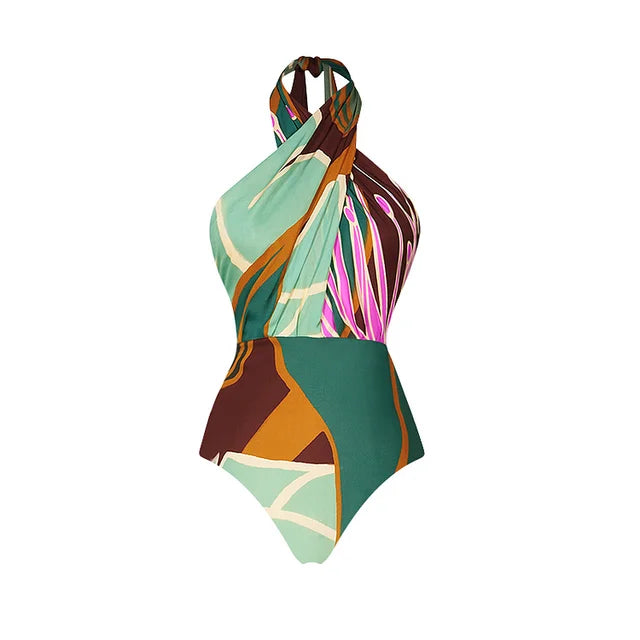 Women's swimsuit Printed One Piece Swimsuit and Skirt Summer Swimwear Women Beachwear Bathing Suit bikini tankini