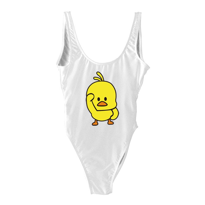 Arrival Yellow Duck Swimsuit One Piece Women Sexy Bodysuit Back Bathing Suit Monokini Beachwear Girls