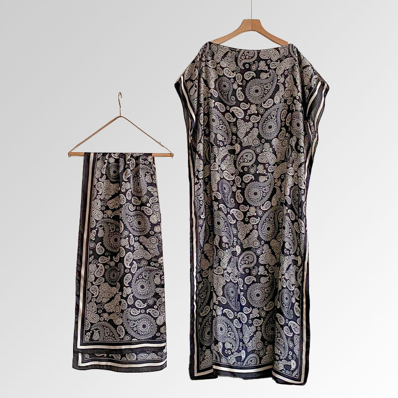 Beach vacation simulation silk scarf cover up brocade sun protection clothing women's shawl
