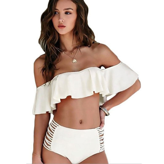 Swimsuit High Waist Bikini Women's Bikinis Mujer Ruffle Push Up Swimwear Separate Female Swimsuits Women's Swimming Suit