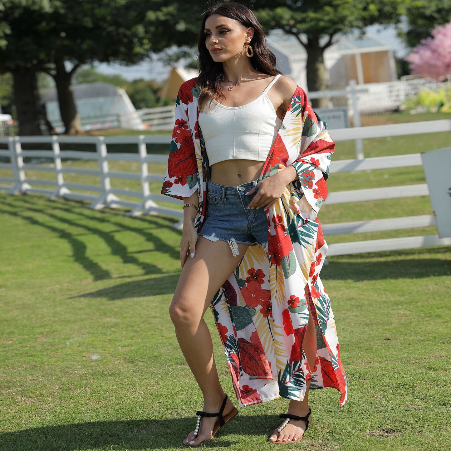 Quick-Drying Printed Kimono Cardigan Bikini Outer Cover Beach Sun Protection Clothing Women