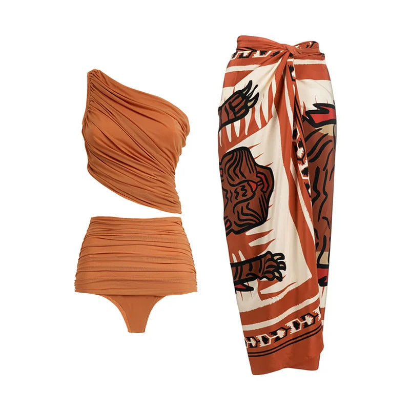 Women Swimsuit 3D Flower Bikini Set One Piece skirt Swimwear Bikinis Women's Suit Luxury Beachwear BathSuit Monokini