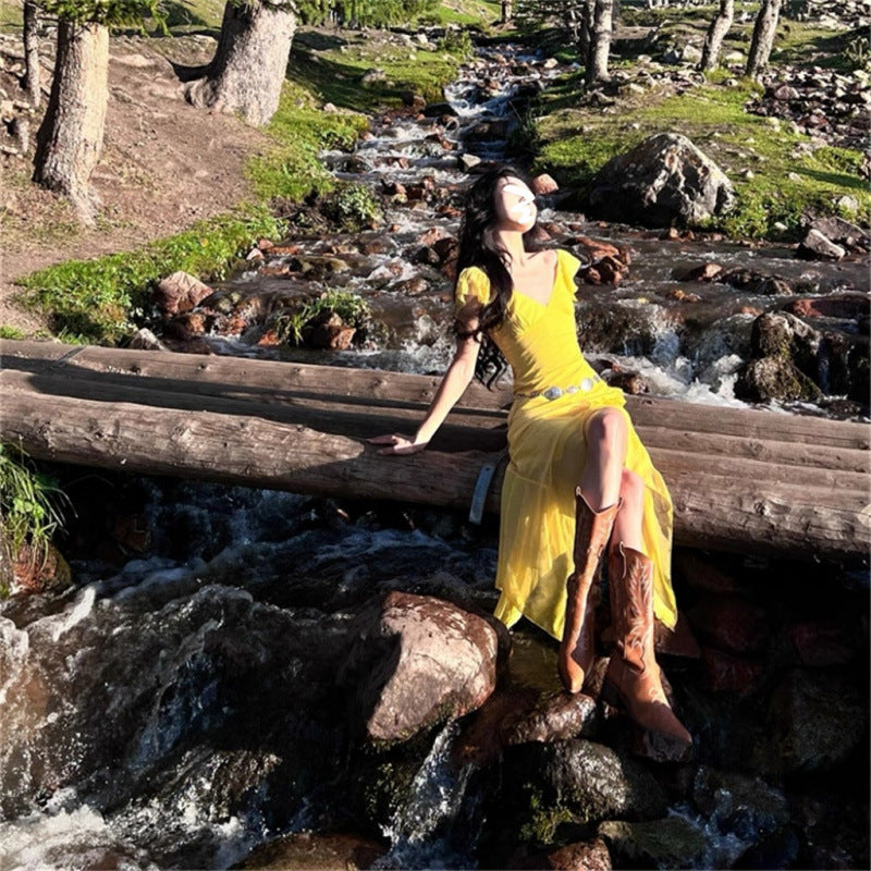 Yellow Dress for Summer Beach Photoshoot - Fashionable and Stunning