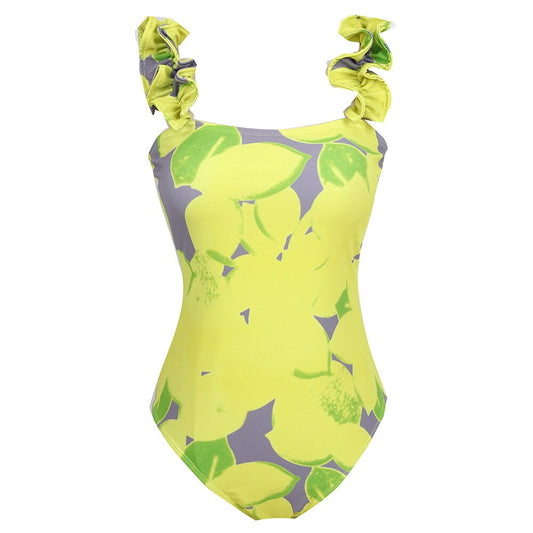 New Swimsuit Women's Two-piece Spinning Skirt Small Fresh Printing Swimwear Fashion Print Bikini Beach Wear Backless Cover