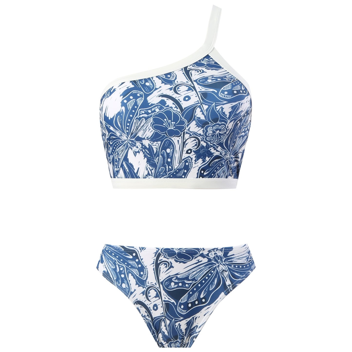 New Women's Swimwear Bikini Swimsuit Sexy Summer Beach Wear Skirt One Shoulder Bikinis Set Tassel Bathing Suit Dress