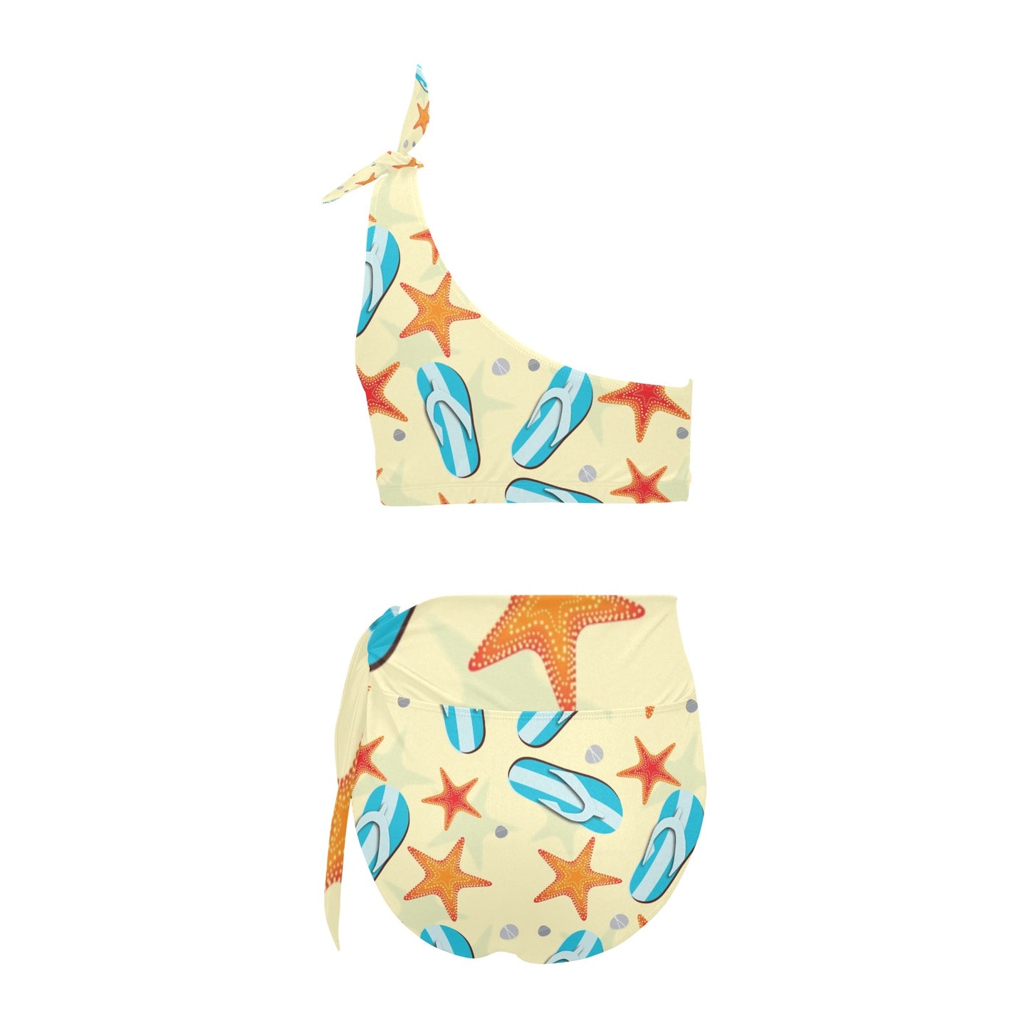 High Waisted One Shoulder Bikini Set (S16)