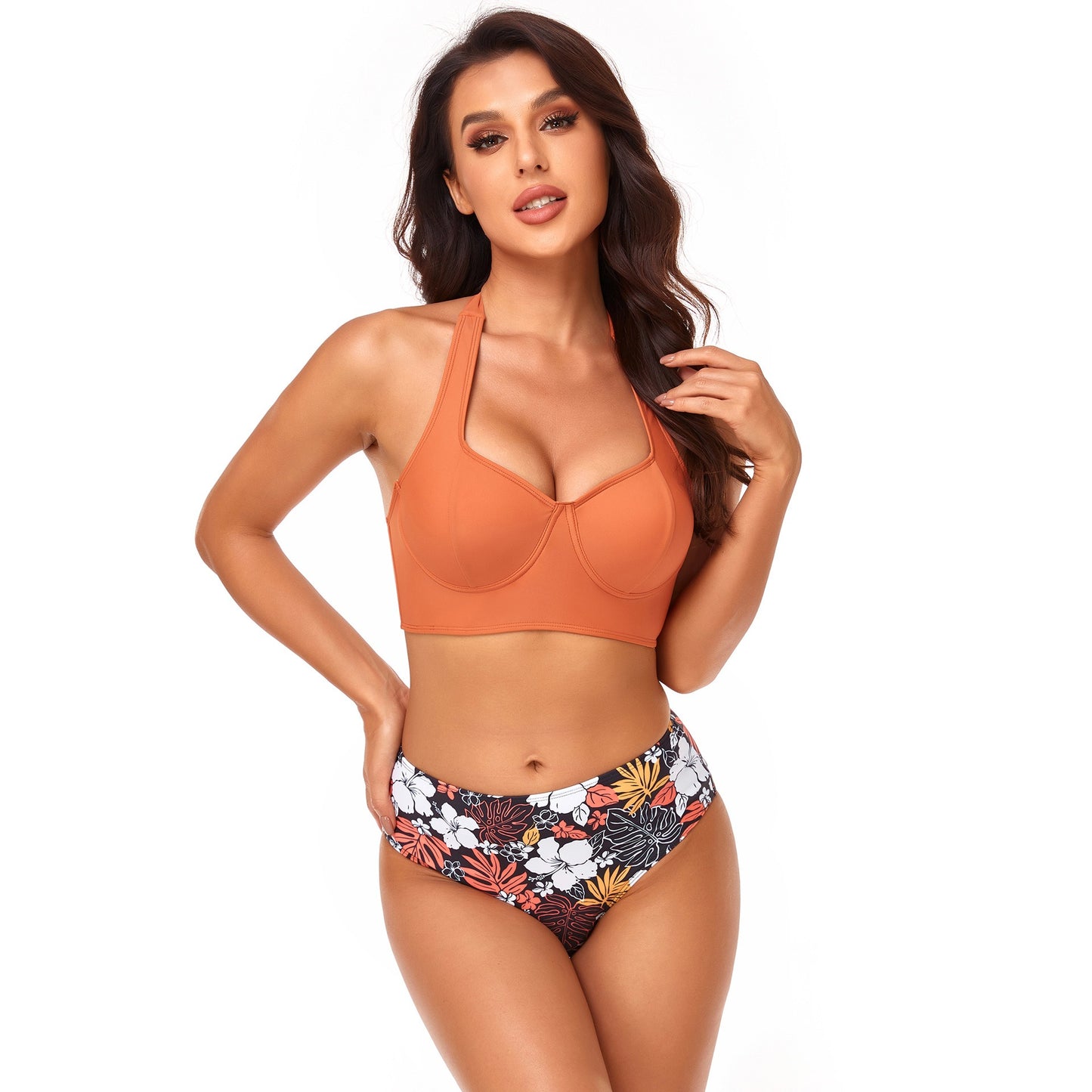 New Bikini Three Piece Beach Cover Up Hard Wrap Swimsuit Women's Three Piece Swimsuit