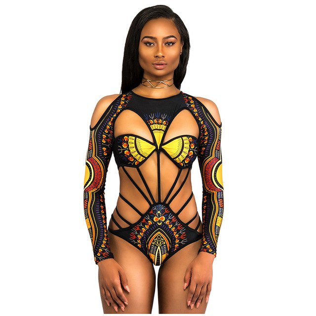 Hot Design Sexy Bandage Swimwear Digital Printing African Style Push Up Brazilian Bikini Beach Wear Swim Suit Bikinis