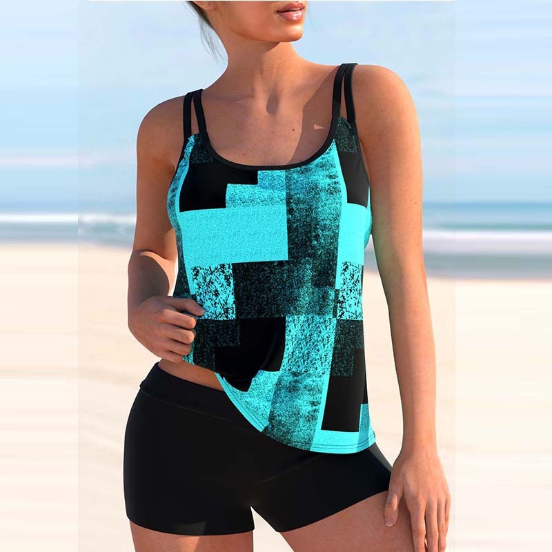 Split Size Swimsuit, Women's Tankini Slim, Belly Length, Leg Length, Conservative European and American Swimsuit
