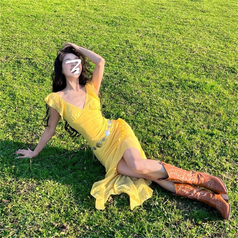 Yellow Dress for Summer Beach Photoshoot - Fashionable and Stunning