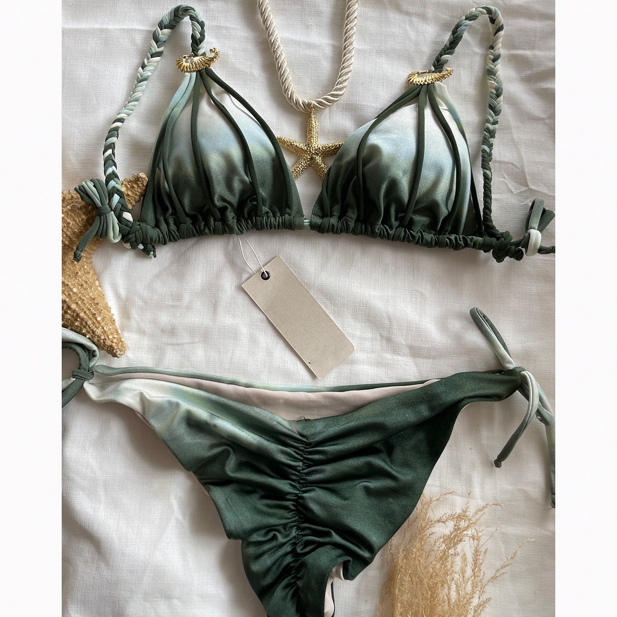 Bikini with Tie-Dye Design for Women's Swimsuit