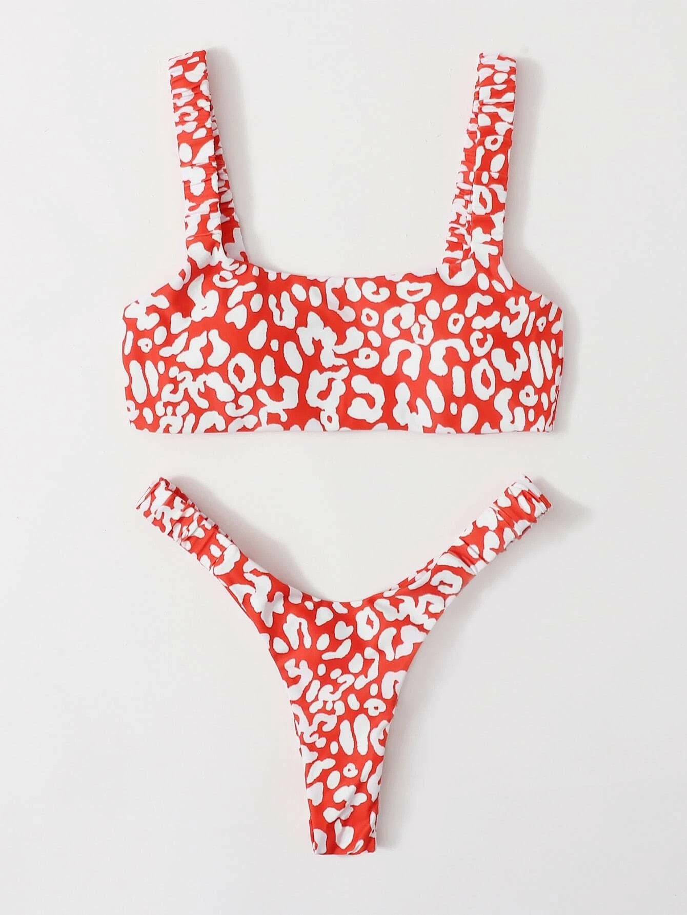 Sexy Micro Bikini Women Orange Leopard Push Up Padded Thong Swimsuit Female Cut Out Bathing Suit Swimwear Trajes De Bano