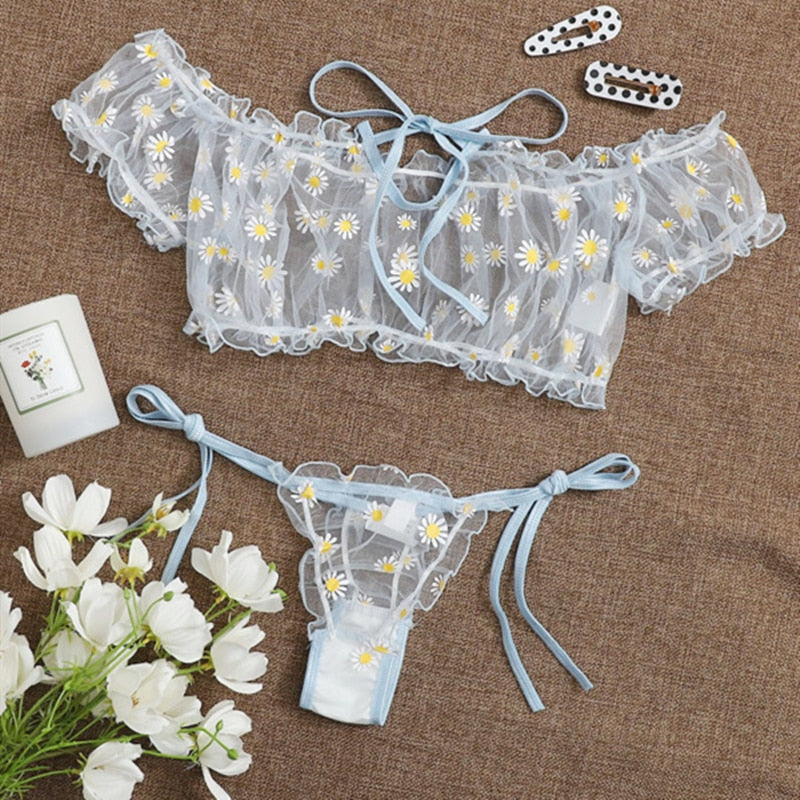 Women Girls Sweet Sexy Casual Short Sleeve Off Shoulder Lace Up Solid Color Two-Piece Suits Swimsuits Beachwear Bathing Suits