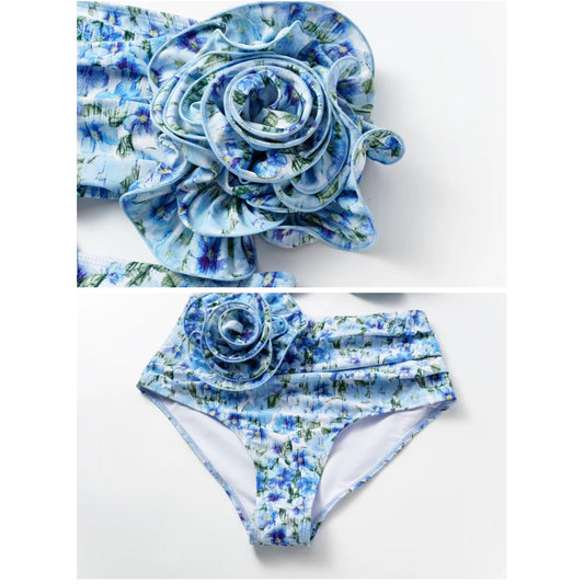 Sexy Flower One Piece Swimwear Trend Swimsuit Brazilian Biquini Luxury Woman Swimsuit Floral Bodysuit Bathing Suit Monokini